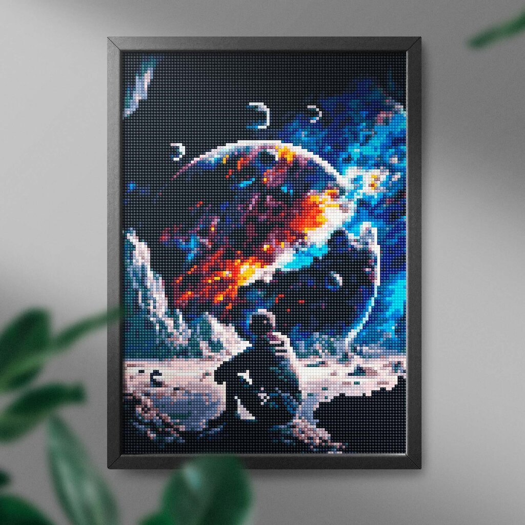 Teemantmosaiik 5D Diamond Painting Oh Art! Astronaut Kuul, 30x40 cm цена и информация | Teemantmaalid, teemanttikandid | kaup24.ee