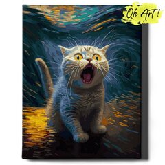 Картина по номерам На Раме Белый котенок Oh Art! 40x50 см цена и информация | Живопись по номерам | kaup24.ee