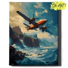 Maalimine numbrite järgi Lennuk üle mere Oh Art!, 40x50 cm hind ja info | Maalid numbri järgi | kaup24.ee
