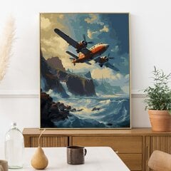 Картина по номерам На Раме Самолет над морем Oh Art! 40x50 см цена и информация | Живопись по номерам | kaup24.ee