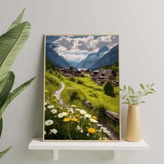 Картина по номерам На Раме Деревня в горах Oh Art! 40x50 см цена и информация | Живопись по номерам | kaup24.ee