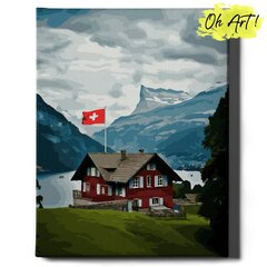 Картина по номерам На Раме Дом в Швейцарии Oh Art! 40x50 см цена и информация | Живопись по номерам | kaup24.ee