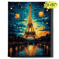 Картина по номерам На Раме Эйфелева башня Oh Art! 40x50 см цена и информация | Живопись по номерам | kaup24.ee