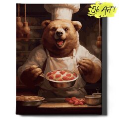 Картина по номерам На Раме Повар медведь Oh Art! 40x50 см цена и информация | Живопись по номерам | kaup24.ee