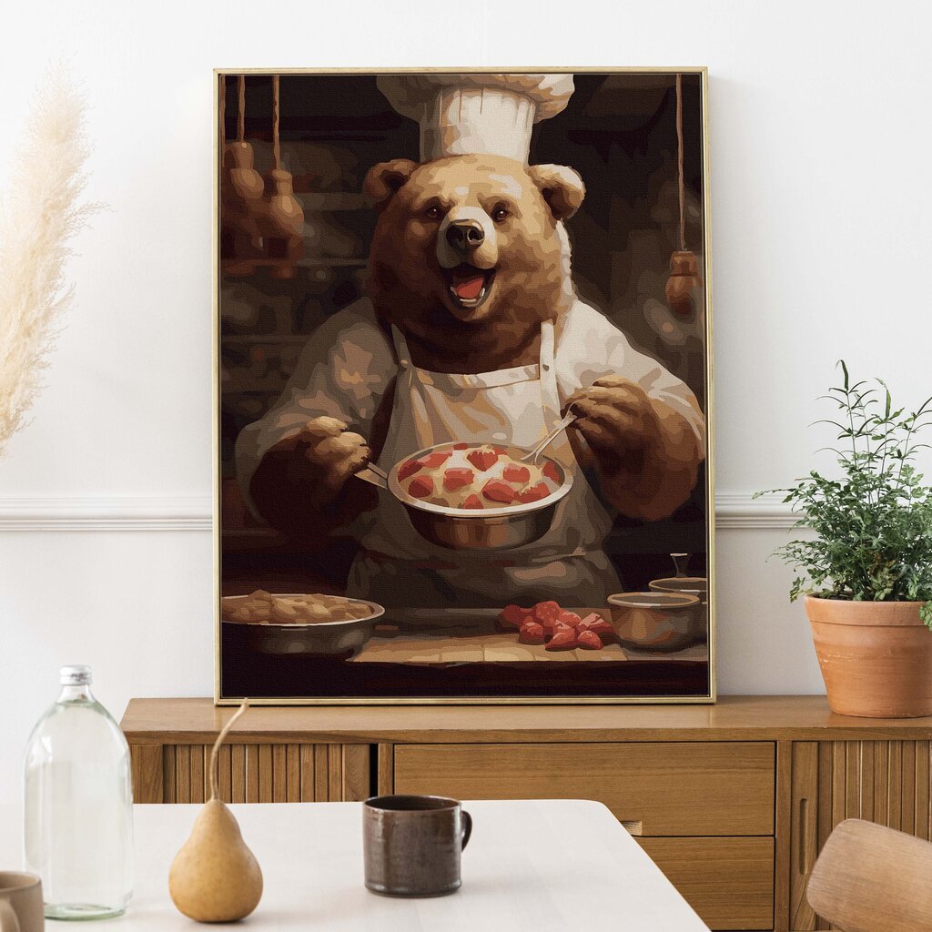 Maalimine numbrite järgi Kokk karu Oh Art! 40x50 cm hind ja info | Maalid numbri järgi | kaup24.ee
