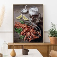 Maalimine numbrite järgi Õlu ja homaarOh Art! 40x50 cm цена и информация | Живопись по номерам | kaup24.ee