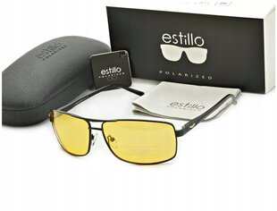 Очки мужские NIGHT DRIVING EYEGLASSES Polarised от ESTILLO + GIFTS EST-611Y-1 цена и информация | Винтажные очки в стиле кота, hgjkhkll, черные, 1шт | kaup24.ee