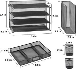 4-х уровневый настольный органайзер Restorgan, черный цена и информация | Канцелярские товары | kaup24.ee