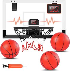 Мини-баскетбольное кольцо с электронной записью счета Stay Gent, с 3 мячами цена и информация | Баскетбольные щиты | kaup24.ee