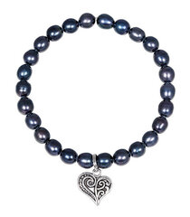 JwL Luxury Pearls Жемчужный браслет с металлическим сердцем JL0525 цена и информация | Женские браслеты | kaup24.ee
