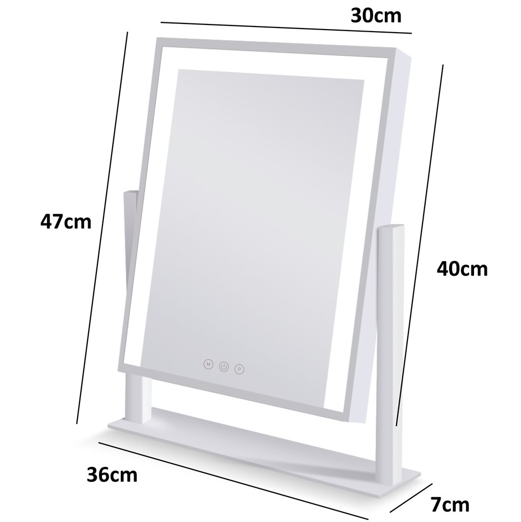 LED valgustusega peegel G.Lux Led Make Up Mirror-2-wh hind ja info | Meigikotid, lauapeeglid | kaup24.ee