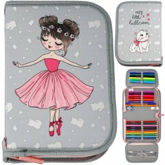 Pinal koos tarvikutega Starpak Ballerina Grey-Pink 486123, 21x14x4 cm цена и информация | Пеналы | kaup24.ee