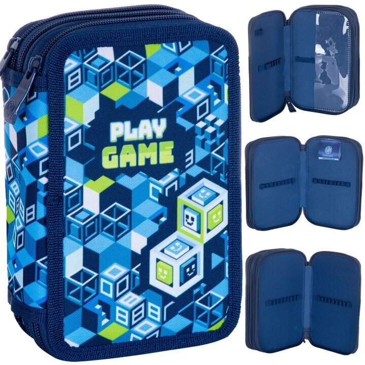 Kolme kambriga pinal koos tarvikutega AstraBag Play Game 503023016, 20,5x13x6 cm цена и информация | Pinalid | kaup24.ee