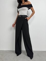 Черные классические брюки с поясом цена и информация | Штаны женские | kaup24.ee