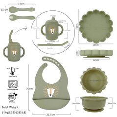 7-osaline silikoonist laste toidunõude komplekt цена и информация | Детский столовый сервиз | kaup24.ee