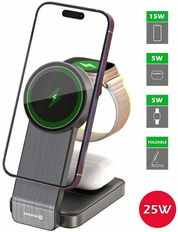 Swissten Mag Wireless 3in1 hind ja info | Mobiiltelefonide laadijad | kaup24.ee