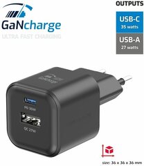 Swissten 3арядное устройство GaN USB-C 20W PD / USB-A 18W Q цена и информация | Зарядные устройства для телефонов | kaup24.ee