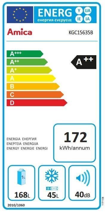 Amica KGC15635B A++ hind ja info | Külmkapid | kaup24.ee