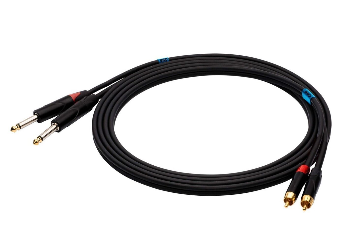 SSQ 2xRCA/6,3 mm, 1 m цена и информация | Kaablid ja juhtmed | kaup24.ee