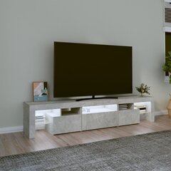 vidaXL telerialus LED-tuledega, betoonhall, 200x36,5x40 cm hind ja info | TV alused | kaup24.ee