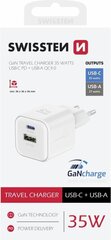 Swissten 3арядное устройство GaN USB-C 20W PD / USB-A 18W Q цена и информация | Зарядные устройства для телефонов | kaup24.ee