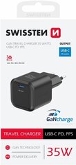 Swissten 3арядное устройство GaN USB-C 20W PD / USB-A 18W Q цена и информация | Зарядные устройства для телефонов | kaup24.ee