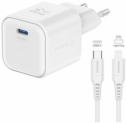 Swissten 3арядное устройство GaN USB-C 35W PD + Kабель для передачи данных USB-C - Lightning 1.2m цена и информация | Зарядные устройства для телефонов | kaup24.ee