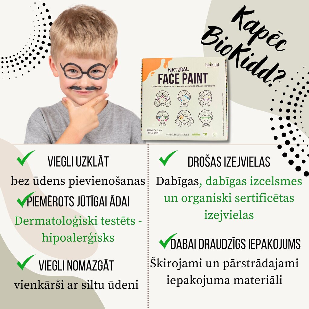 Naturaalsed näovärvid BioKidd, 10x10ml hind ja info | Laste ja ema kosmeetika | kaup24.ee