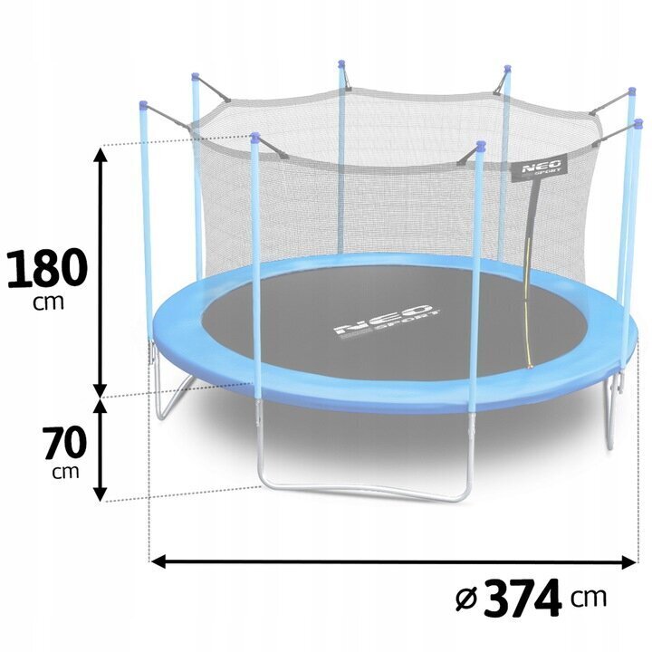 Batuut Neo-Sport 374 cm FT 12 цена и информация | Batuudid ja batuudi varuosad | kaup24.ee