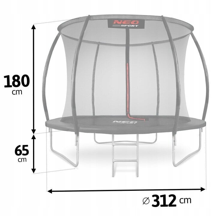 Batuut Neo-Sport 312 cm FT 10 цена и информация | Batuudid ja batuudi varuosad | kaup24.ee