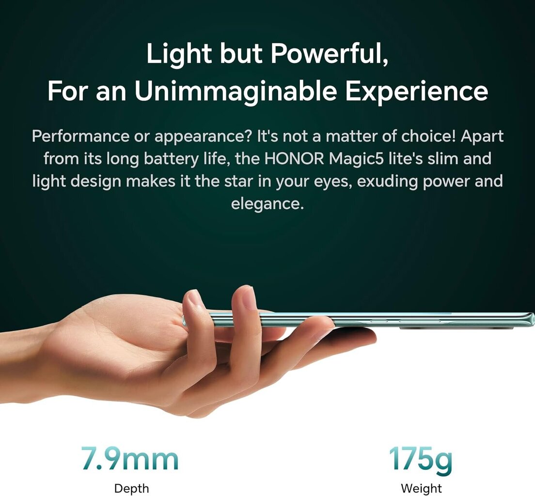 Honor Magic5 Lite 5G DS 8/256gb Black цена и информация | Telefonid | kaup24.ee