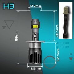 Pirnid Led Qerk H3 hind ja info | Autopirnid | kaup24.ee