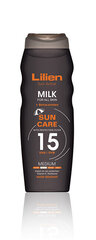 Päikesekaitsekreem Lilien Sun Active Milk SPF 15, 200 ml цена и информация | Кремы от загара | kaup24.ee