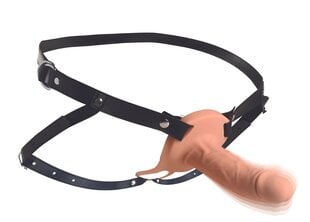 Strap-On rihm koos peenise mansetiga Size Matters, beeži värvi hind ja info | BDSM ja fetish | kaup24.ee