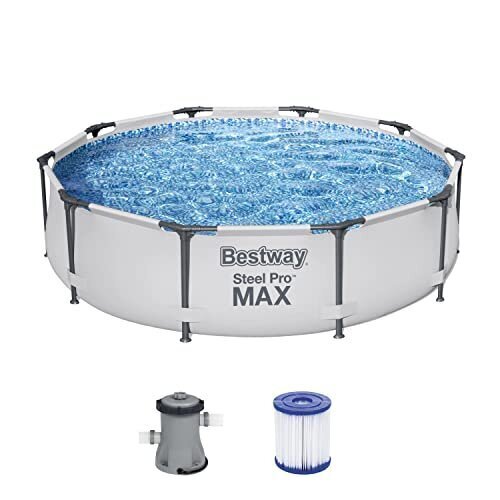 Bestway Steel Pro MAX 56408 basseiniraami komplekt, 305x305x76 cm, hall цена и информация | Basseinid | kaup24.ee