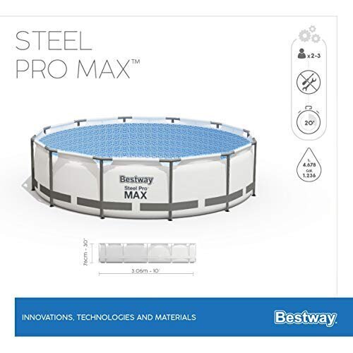 Bestway Steel Pro MAX 56408 basseiniraami komplekt, 305x305x76 cm, hall цена и информация | Basseinid | kaup24.ee