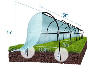 Tugevdatud taimelava agrokilega, 6 m цена и информация | Теплицы | kaup24.ee