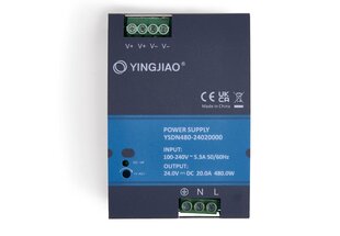 Yingjiao источник питания на DIN-рейку YSDN480, 24В, 480Вт, 20A, IP20 цена и информация | Источники питания | kaup24.ee