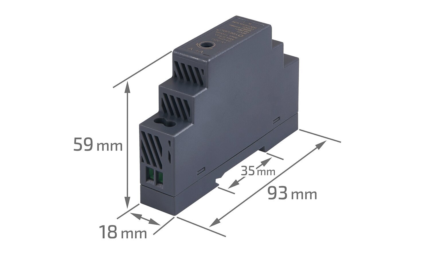 Yingjiao YSD15S 5V 12W 2,4A DIN-rööpa toiteallikas IP20 цена и информация | Toiteplokid | kaup24.ee