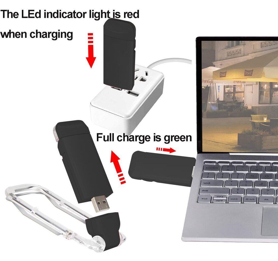 LED öölugemislamp, sinine ja valge, 2 tk. hind ja info | Taskulambid, prožektorid | kaup24.ee