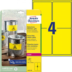 Клеи / Этикетки Avery Laser 20 Листья 99,1 x 139 mm Жёлтый цена и информация | Смягчает воду и защищает Вашу посудомоечную машину от извести. | kaup24.ee