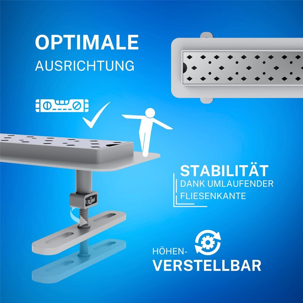 ABS duši äravool, Flow roostevaba rest, 60 cm hind ja info | Duširennid | kaup24.ee