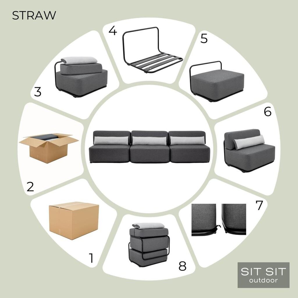 Aiadiivan Sit Sit Staw, hall hind ja info | Diivanid ja diivanvoodid | kaup24.ee