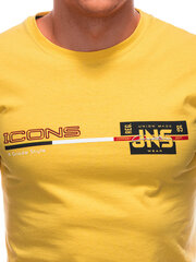 футболка с принтом s1715 - желтая 124842-7 цена и информация | Meeste T-särgid | kaup24.ee