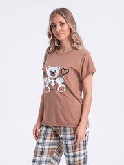 женская пижама ulr285 - коричневая 124825-7 цена и информация | Женские пижамы, ночнушки | kaup24.ee