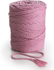 Makramee nöör MB Cordas Macrame 4 mm, 150 m, 1kg, roosa цена и информация | Принадлежности для вязания крючком | kaup24.ee