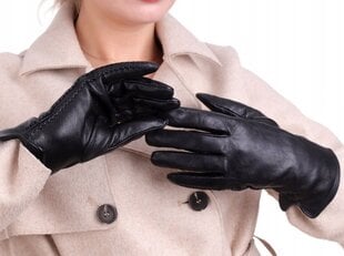 Женские кожаные перчатки черные утепленные Touch BLACK ELEGANT RKW9-XXL цена и информация | Женские перчатки | kaup24.ee