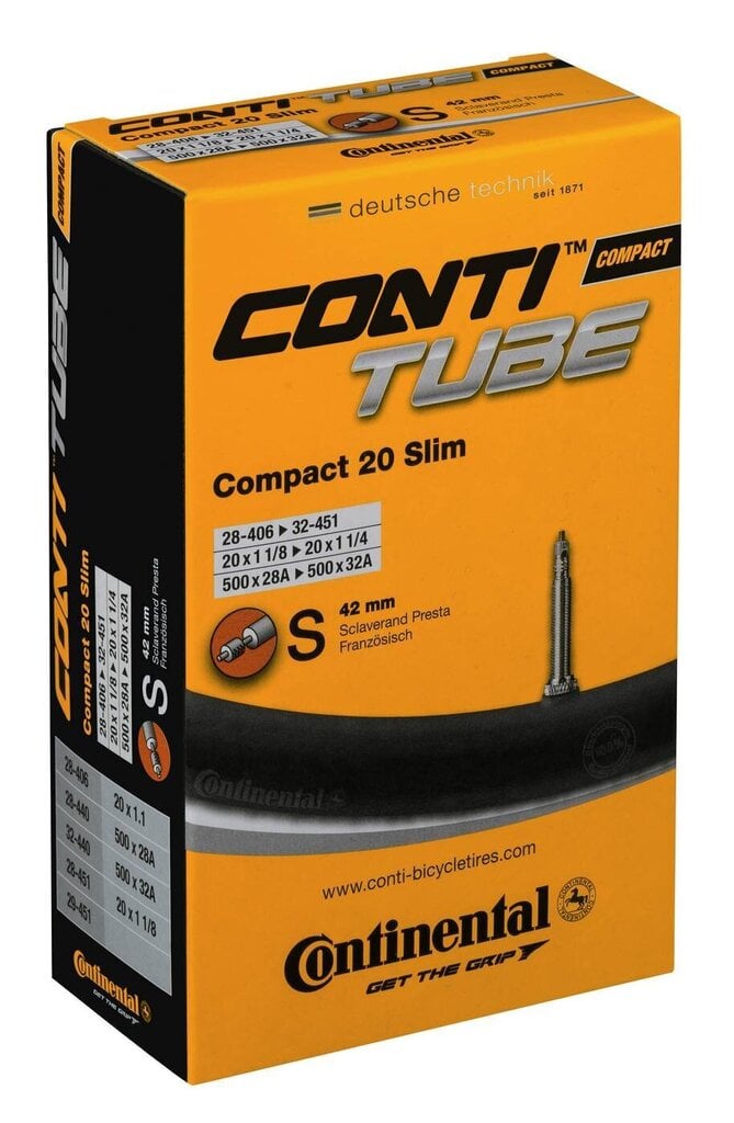 Sisekumm Continental Compact 20", must hind ja info | Jalgratta sisekummid ja rehvid | kaup24.ee