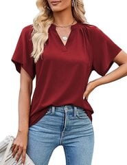 Женская летняя блузка Beluring, бордовая цена и информация | Женские блузки, рубашки | kaup24.ee