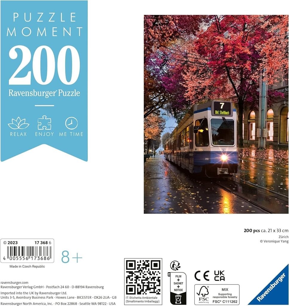 Ravensburger pusle 200 tk. Moment - Zurich hind ja info | Pusled | kaup24.ee